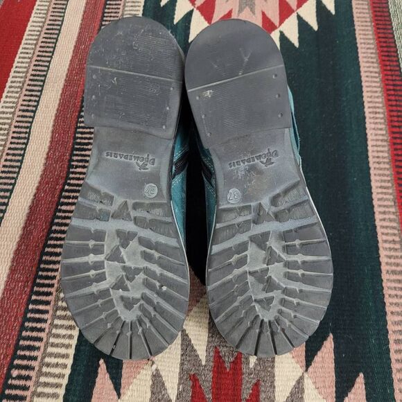 Dromedaris Kikka Teal Leather Ankle Booties Sz 37 US 6.5-7 Steampunk Pirate Boho - Picture 8 of 9